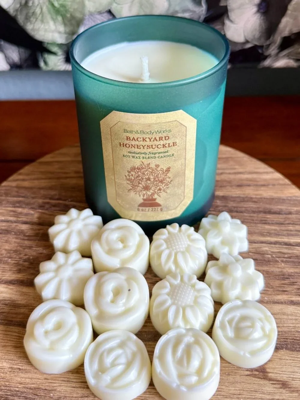NEW 2-Pc BACKYARD HONEYSUCKLE Single Wick Candle & Wax Melts Bath & Body Works